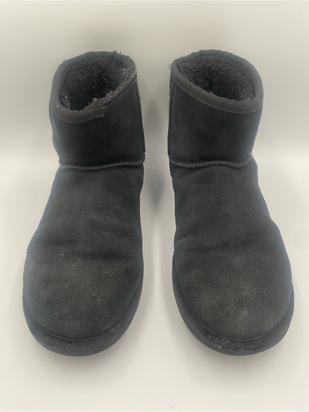 UGG Classic Mini Side Logo Black Suede Boots Women's Size 10
